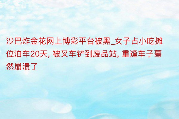 沙巴炸金花网上博彩平台被黑_女子占小吃摊位泊车20天, 被叉车铲到废品站, 重逢车子蓦然崩溃了