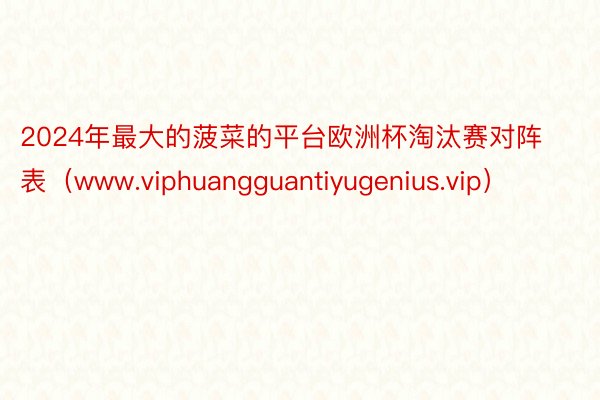 2024年最大的菠菜的平台欧洲杯淘汰赛对阵表（www.viphuangguantiyugenius.vip）