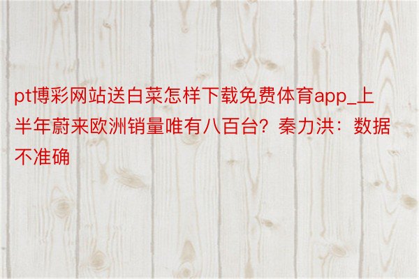 pt博彩网站送白菜怎样下载免费体育app_上半年蔚来欧洲销量唯有八百台？秦力洪：数据不准确